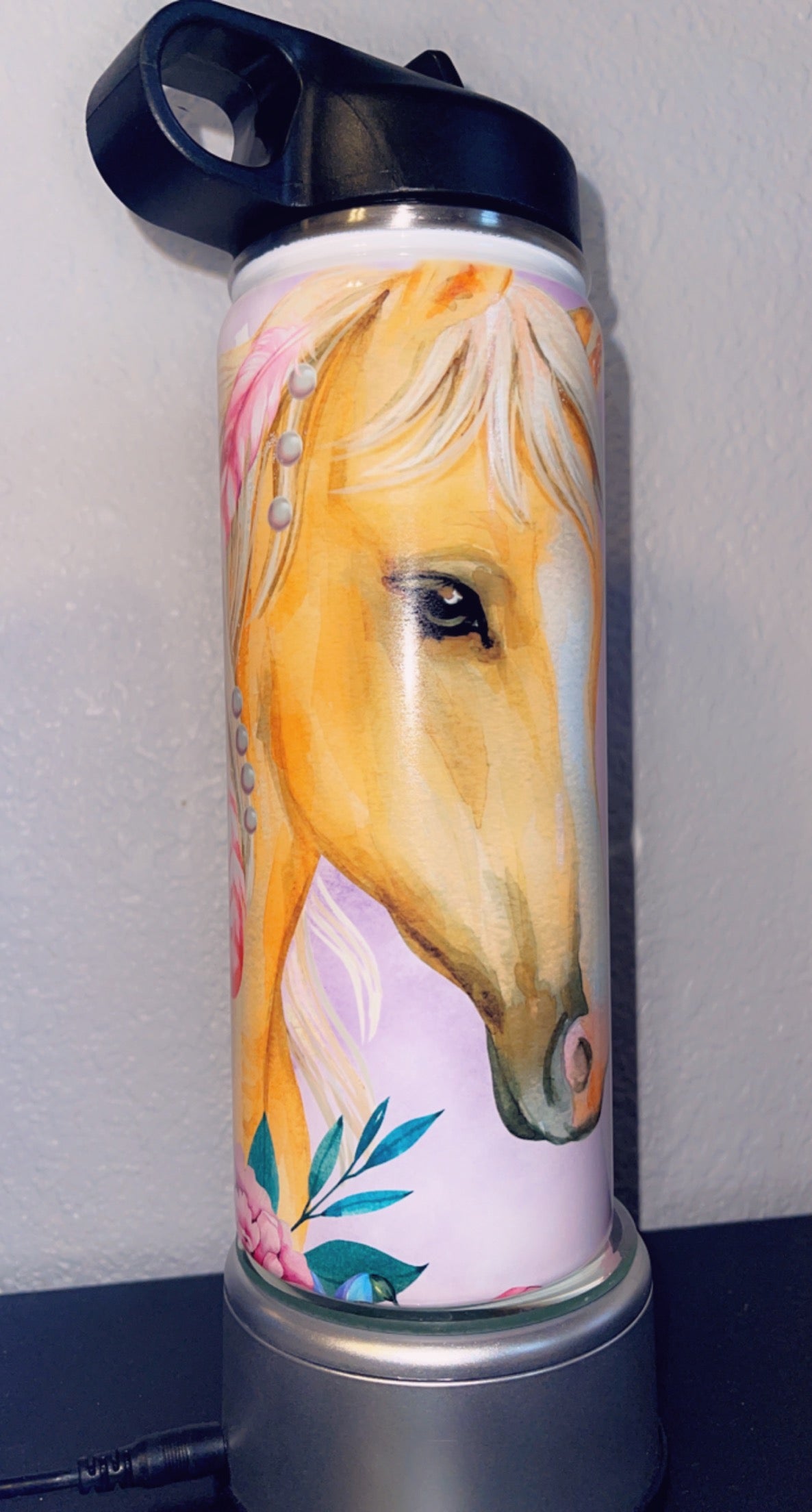 Horse water bottle with name